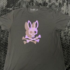 Psycho Bunny Black Tee with Purple Graphic